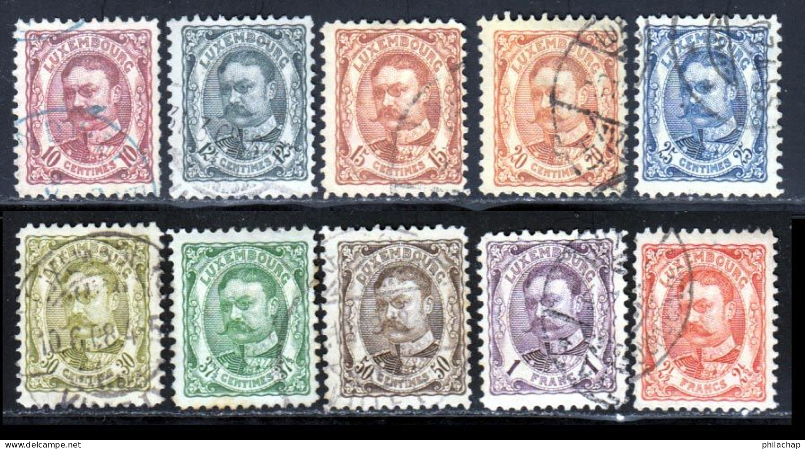 Luxembourg 1906 Yvert 74 / 81 - 83 - 84 (o) B Oblitere(s) - 1906 Guillermo IV