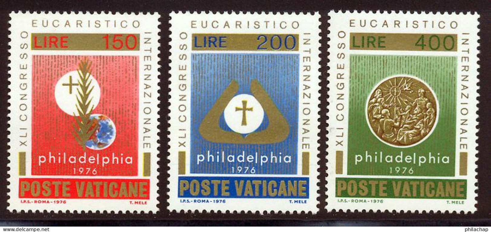 Vatican 1976 Yvert 613 / 615 ** TB Coin De Feuille - Nuevos