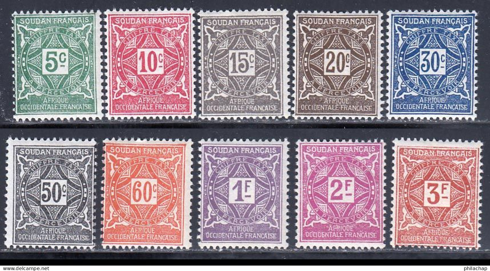 Soudan Taxe 1931 Yvert 11 / 20 * TB Charniere(s) - Unused Stamps