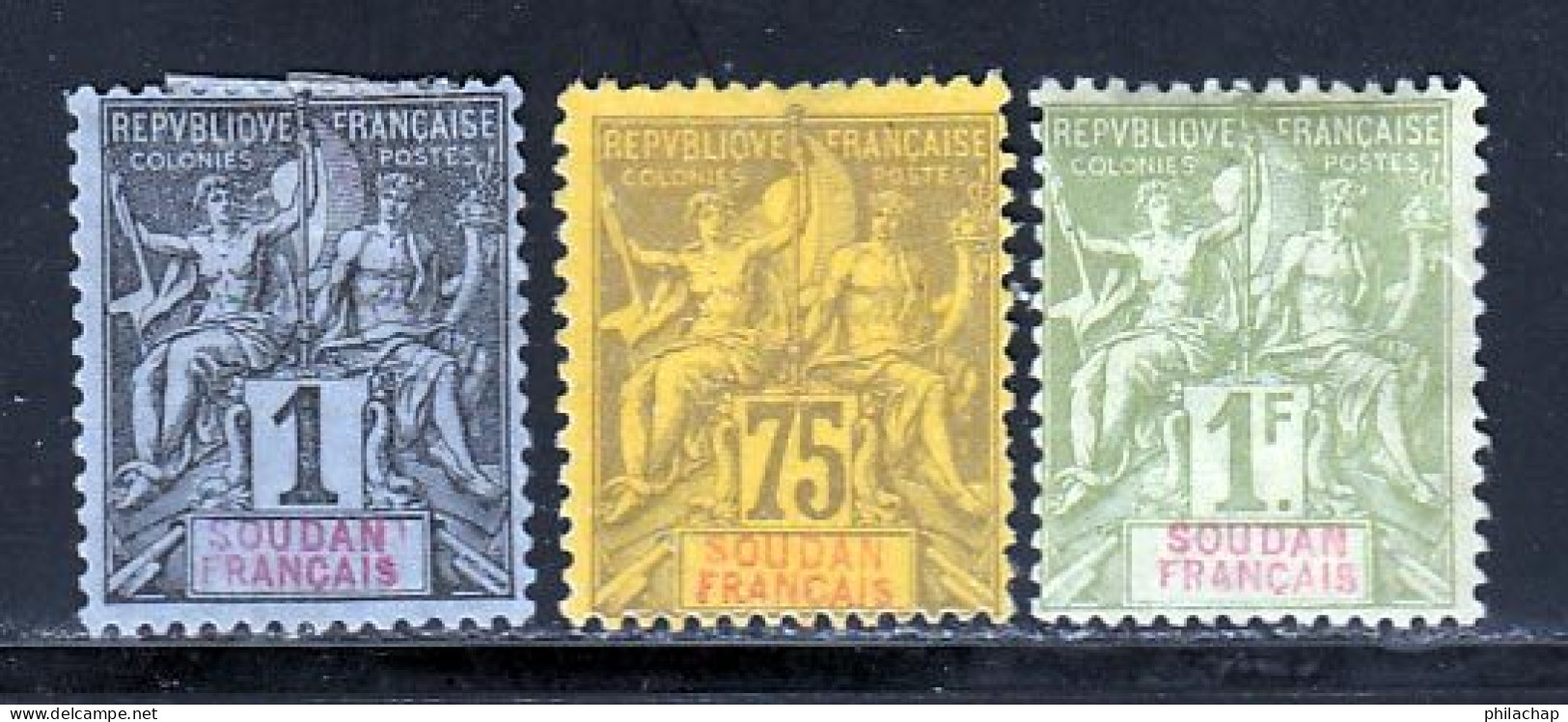 Soudan 1894 Yvert 3 - 14 - 15 (*) TB Neuf Sans Gomme - Neufs
