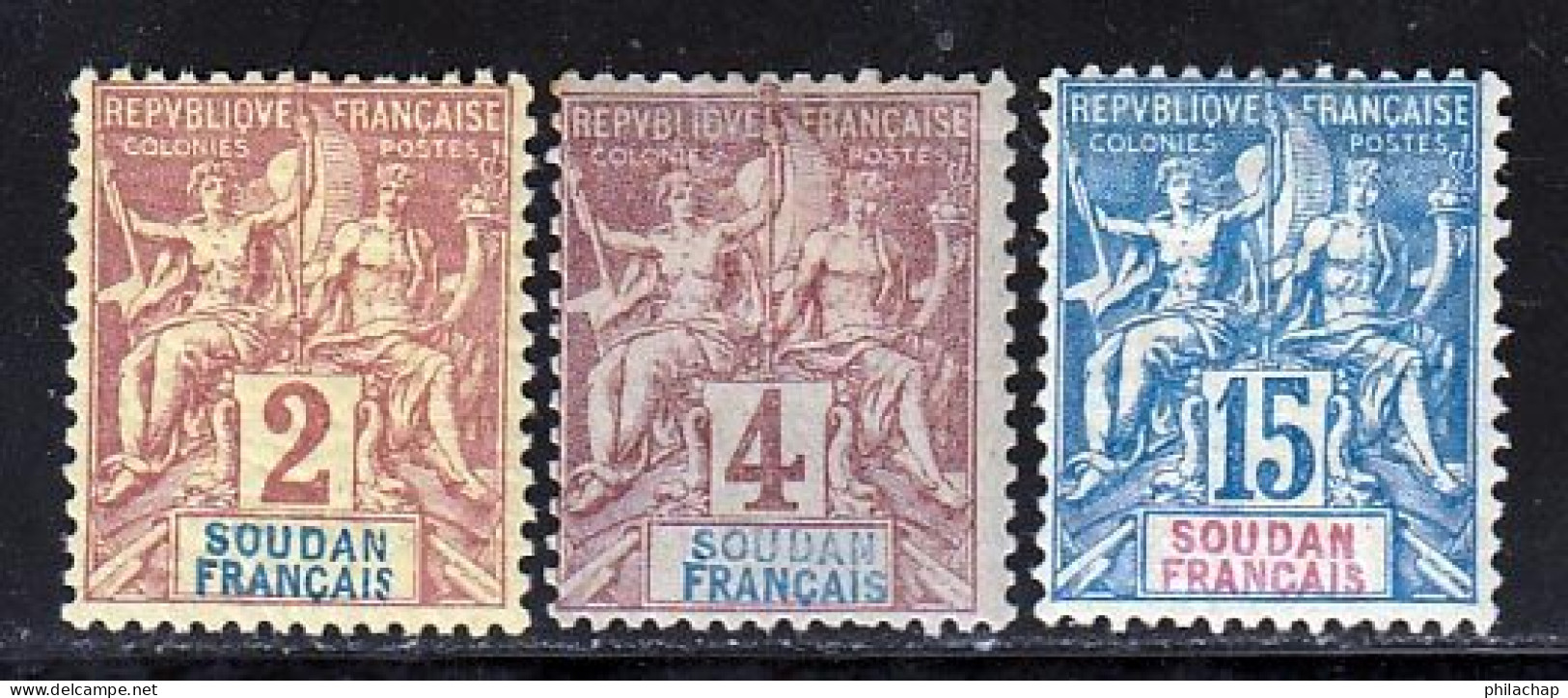 Soudan 1894 Yvert 4 - 5 - 8 * TB Charniere(s) - Unused Stamps