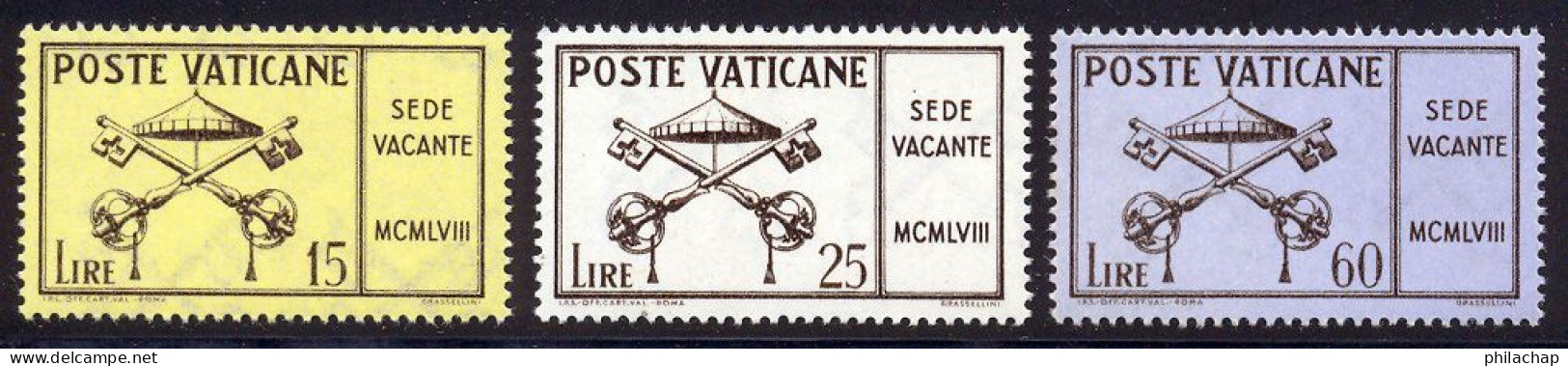 Vatican 1958 Yvert 265 / 267 ** TB Bord De Feuille - Nuevos