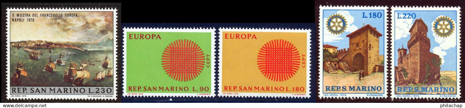 Saint-Marin 1970 Yvert 761 / 765 ** TB - Unused Stamps