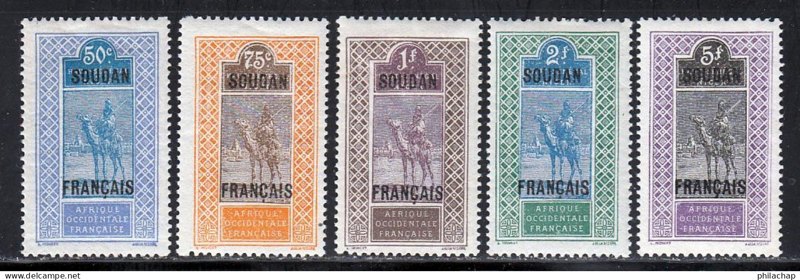 Soudan 1921 Yvert 32 / 36 * B Charniere(s) - Nuovi