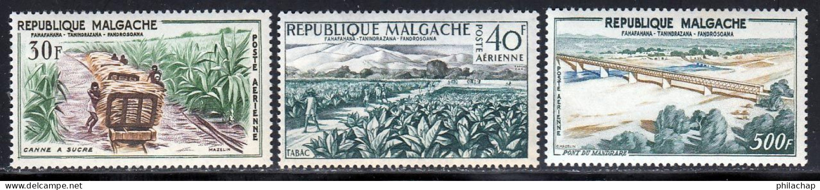 Madagascar PA 1960 Yvert 78 - 79 - 83 * TB Charniere(s) - Poste Aérienne