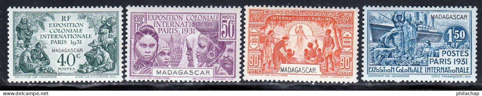 Madagascar 1931 Yvert 179 / 182 * TB Charniere(s) - Unused Stamps