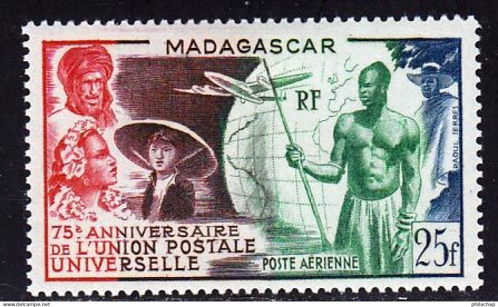 Madagascar PA 1949 Yvert 72 * TB Charniere(s) - Aéreo