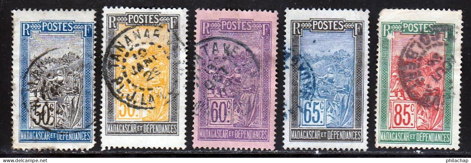 Madagascar 1922 Yvert 138 / 142 (o) B Oblitere(s) - Gebraucht