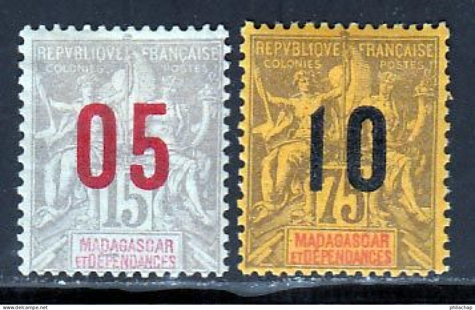Madagascar 1912 Yvert 111 - 114 * TB Charniere(s) - Ongebruikt