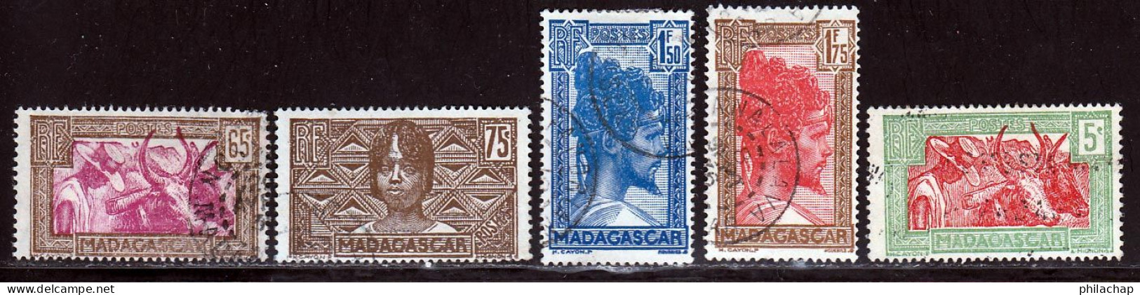 Madagascar 1930 Yvert 164 - 172 - 173 - 176 - 176B (o) B Oblitere(s) - Oblitérés
