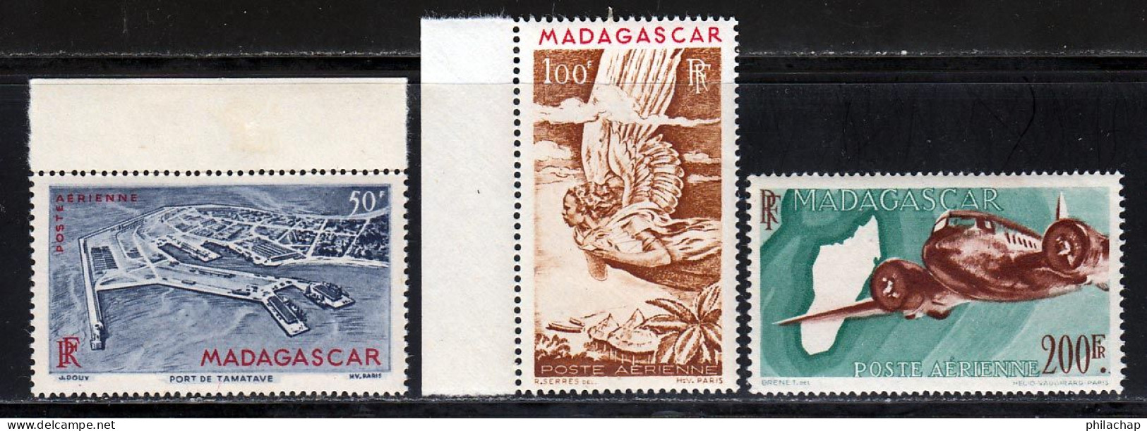 Madagascar PA 1946 Yvert 63 / 64A * TB Charniere(s) Sauf 64A ** - Poste Aérienne