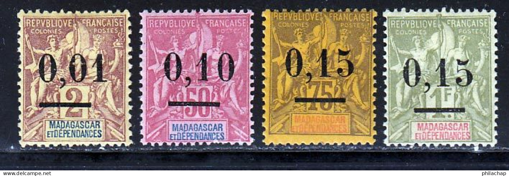 Madagascar 1902 Yvert 51 - 53 / 55 * TB Charniere(s) - Nuovi