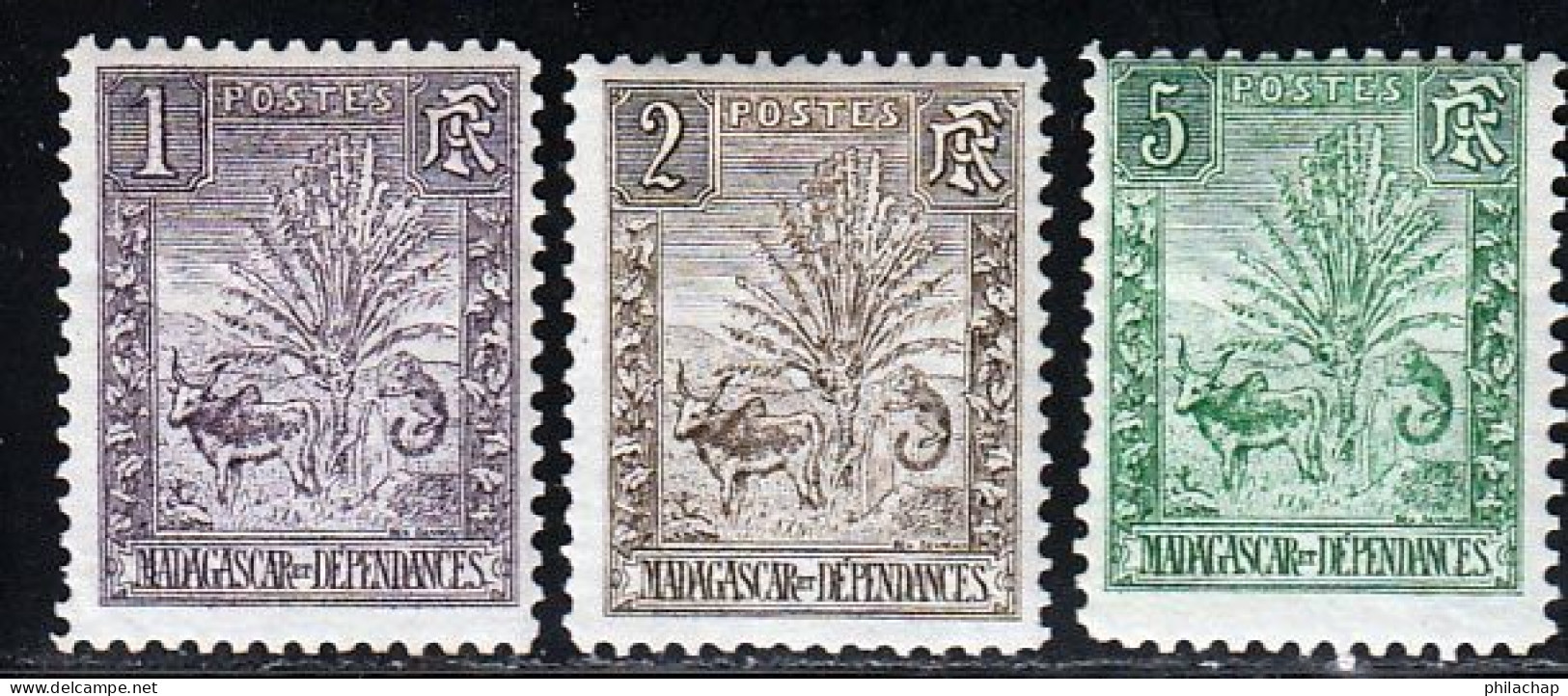 Madagascar 1903 Yvert 63 - 64 - 66 * TB Charniere(s) - Ongebruikt