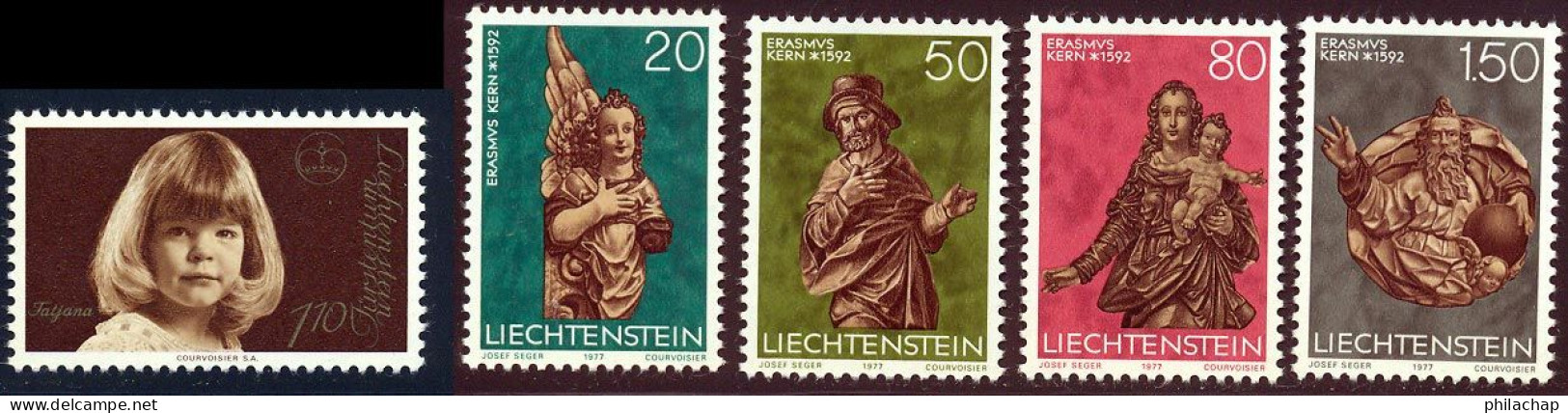 Liechtenstein 1977 Yvert 628 / 632 ** TB - Unused Stamps