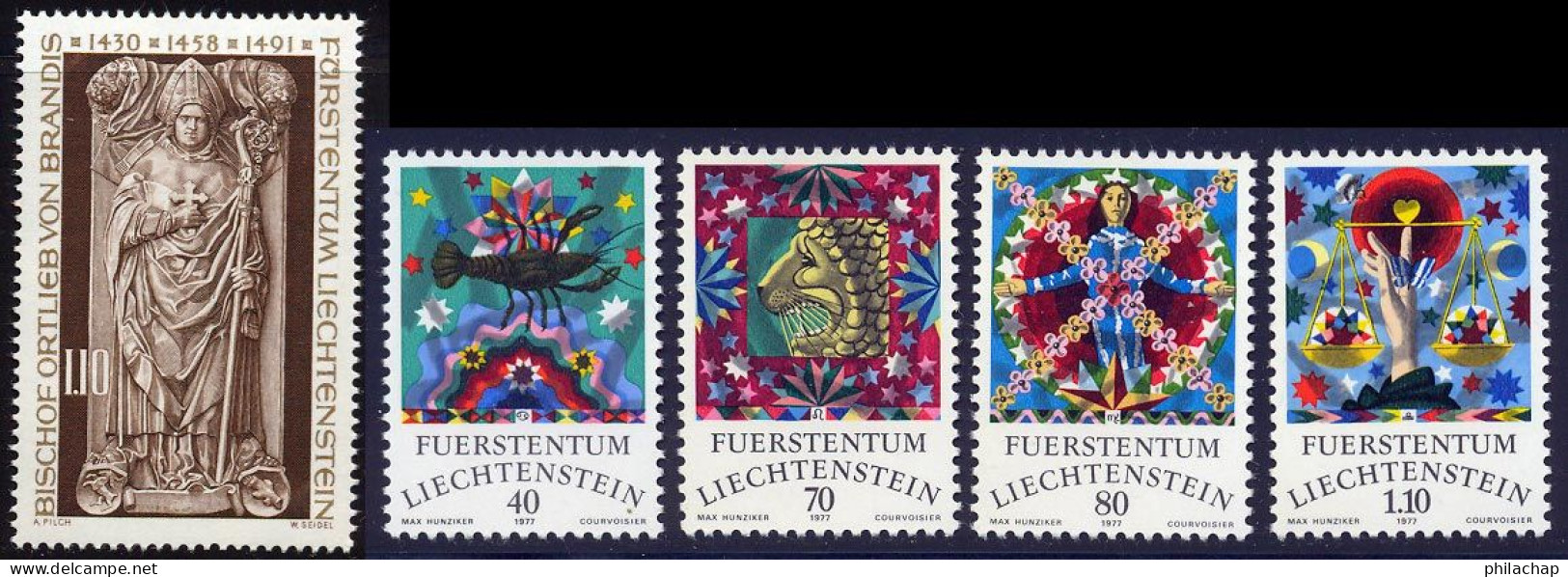 Liechtenstein 1977 Yvert 607 / 611 ** TB - Ungebraucht