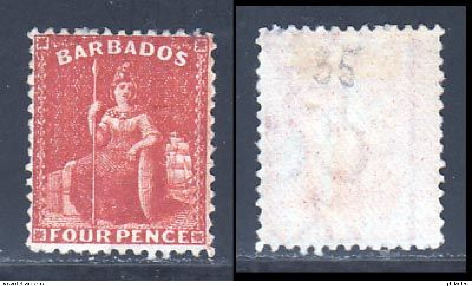 Barbade 1875 Yvert 29 (*) TB Neuf Sans Gomme - Barbados (...-1966)