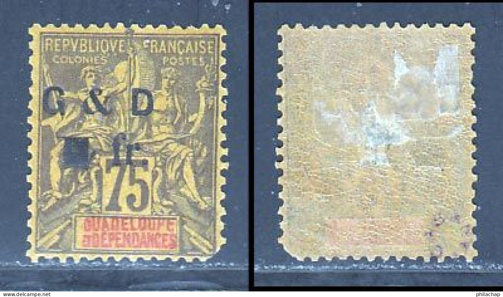 Guadeloupe 1903 Yvert 49f * B Charniere(s) Variete - Neufs