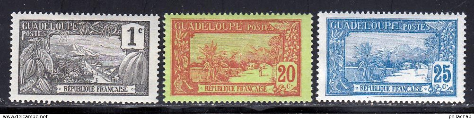 Guadeloupe 1905 Yvert 55 - 61 - 62 * TB Charniere(s) - Ungebraucht