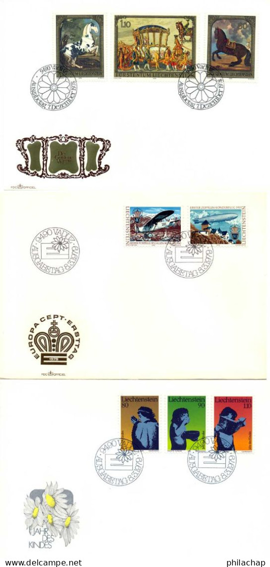 Liechtenstein FDC 1979 Yvert 658 / 660  - 664 / 668 (o) B Oblitere(s) - FDC