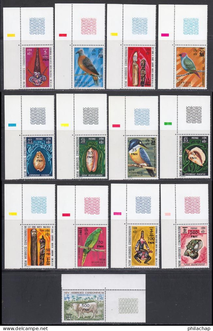 Nouvelles Hebrides 1977 Yvert 463 / 475 ** TB Coin De Feuille - Unused Stamps