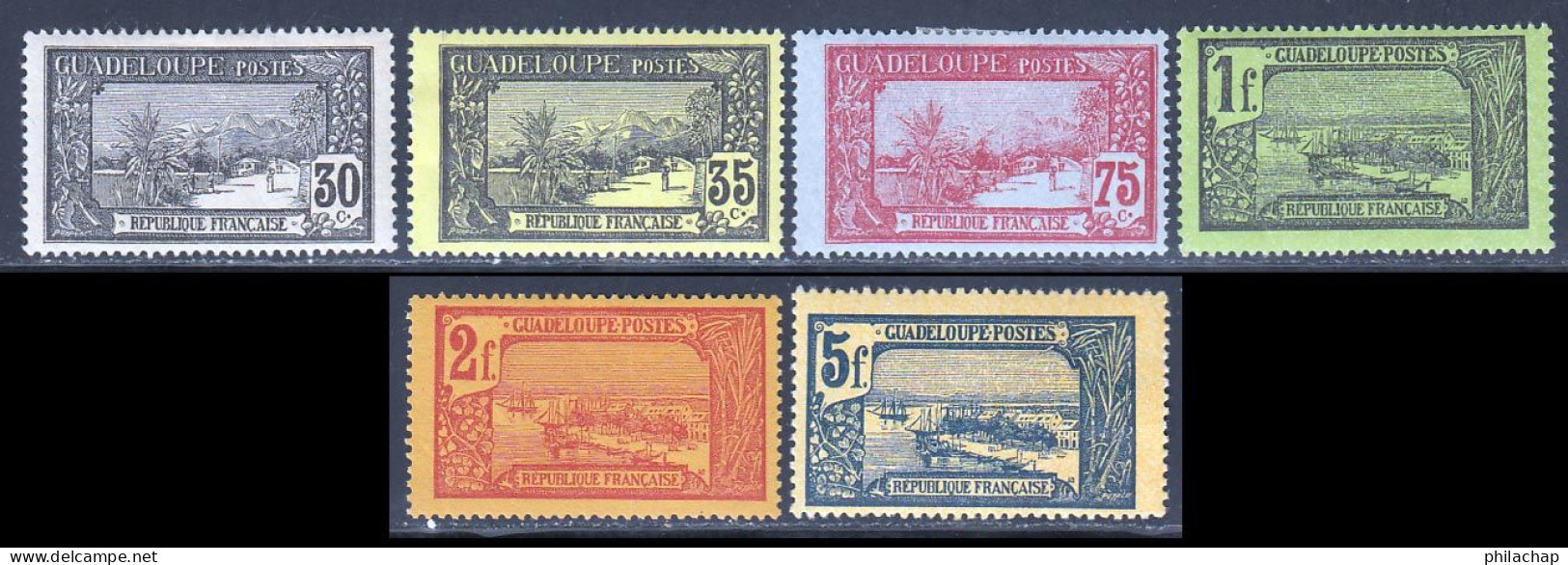 Guadeloupe 1905 Yvert 63 - 64 - 68 / 71 * TB Charniere(s) - Nuovi