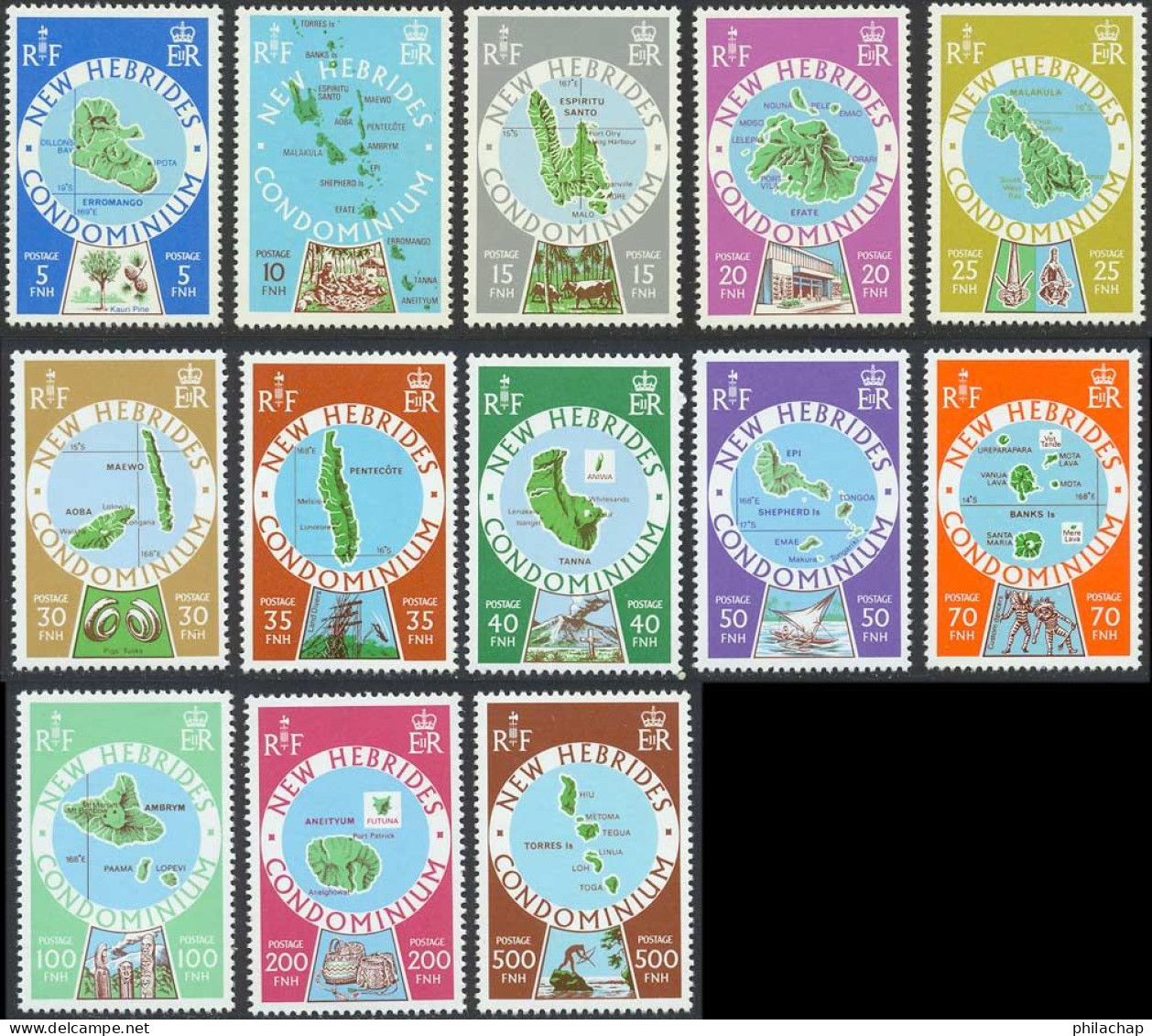 Nouvelles Hebrides 1977 Yvert 508 / 520 ** TB - Neufs