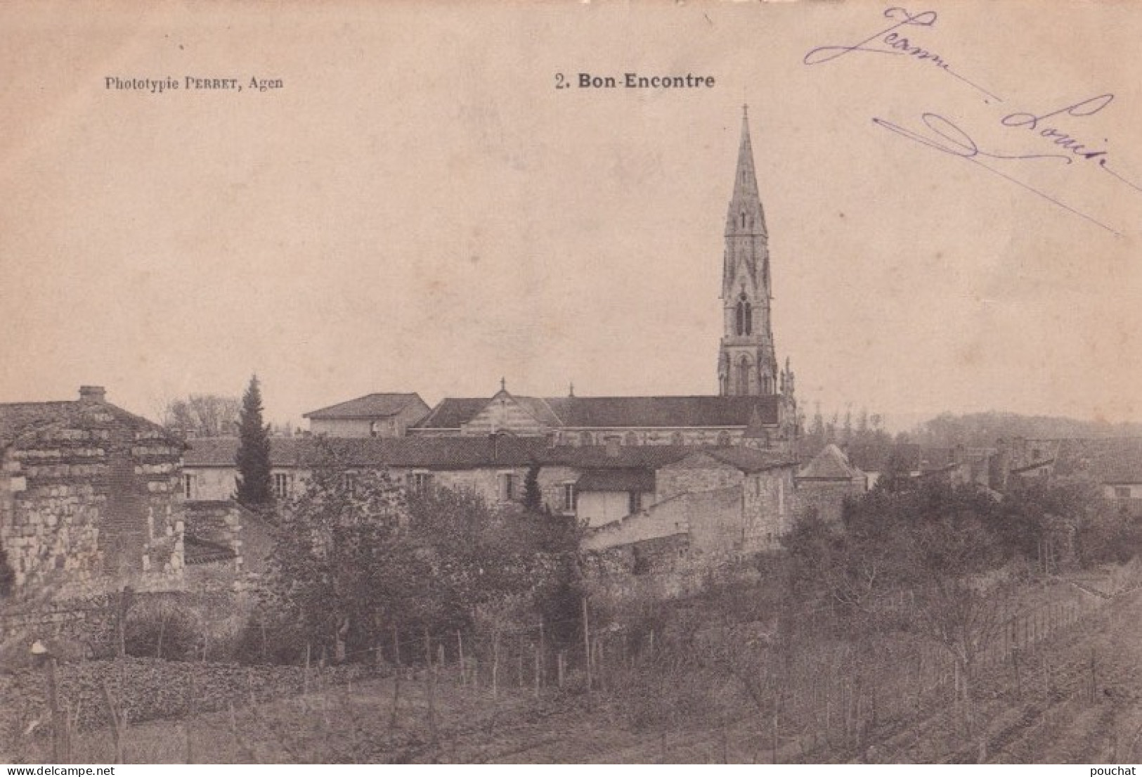 47) BON ENCONTRE (LOT ET GARONNE) - 1903 - ( 2 SCANS ) - Bon Encontre