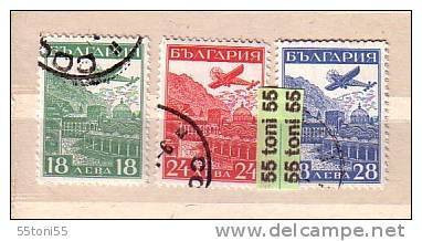 1932 EXPOSITION PHILATELIQUE DE POSTE AERIENNE à STRASBOURG  3v.- Used/oblitere Bulgaria / Bulgarie - Used Stamps