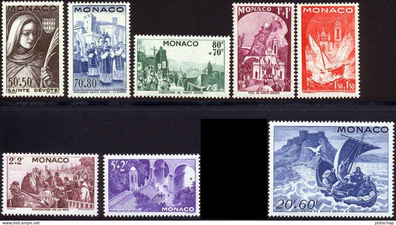 Monaco 1944 Yvert 265 / 271 - 273 ** TB - Unused Stamps