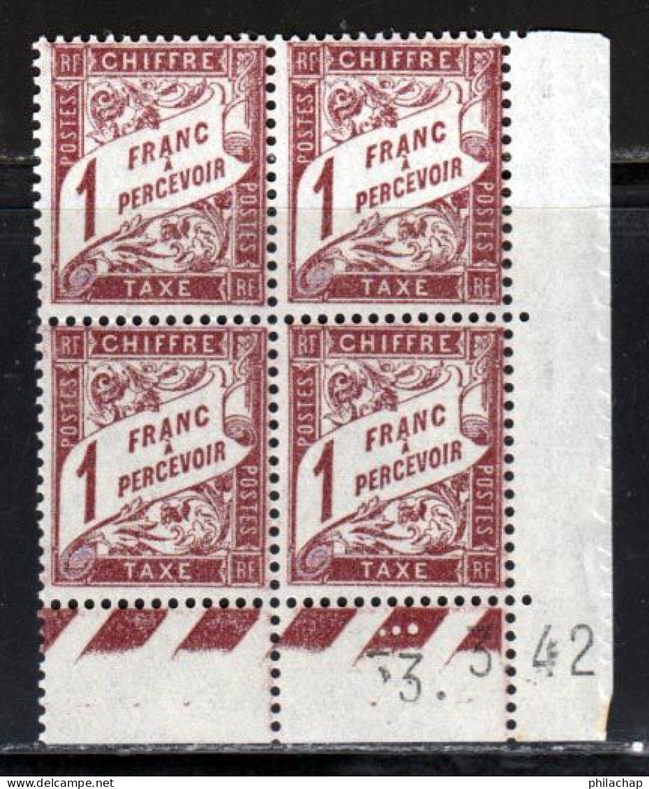 France Taxe 1940 Yvert 40A ** TB Coin Date - Segnatasse