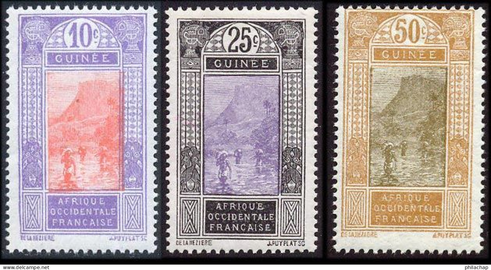 Guinee 1922 Yvert 86 - 89 - 93 ** TB - Ongebruikt