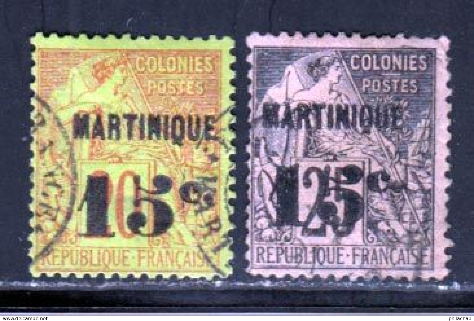 Martinique 1888 Yvert 16 / 17 (o) B Oblitere(s) - Oblitérés