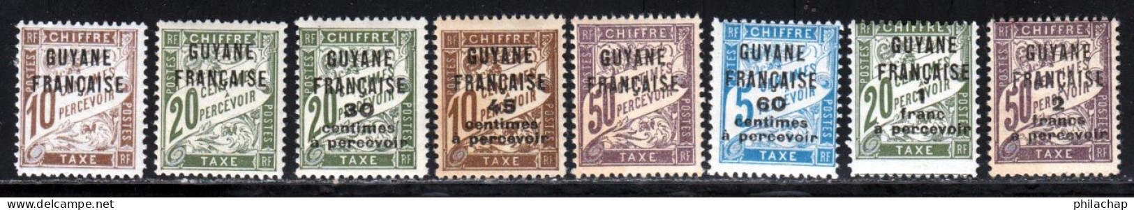 Guyane Taxe 1925 Yvert 2 - 4 - 6 / 11 * TB Charniere(s) - Neufs