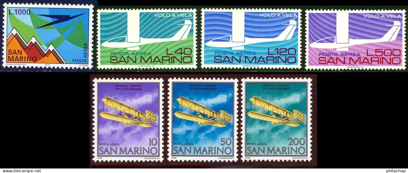 Saint-Marin PA 1974 Yvert 139 / 146 ** TB - Poste Aérienne