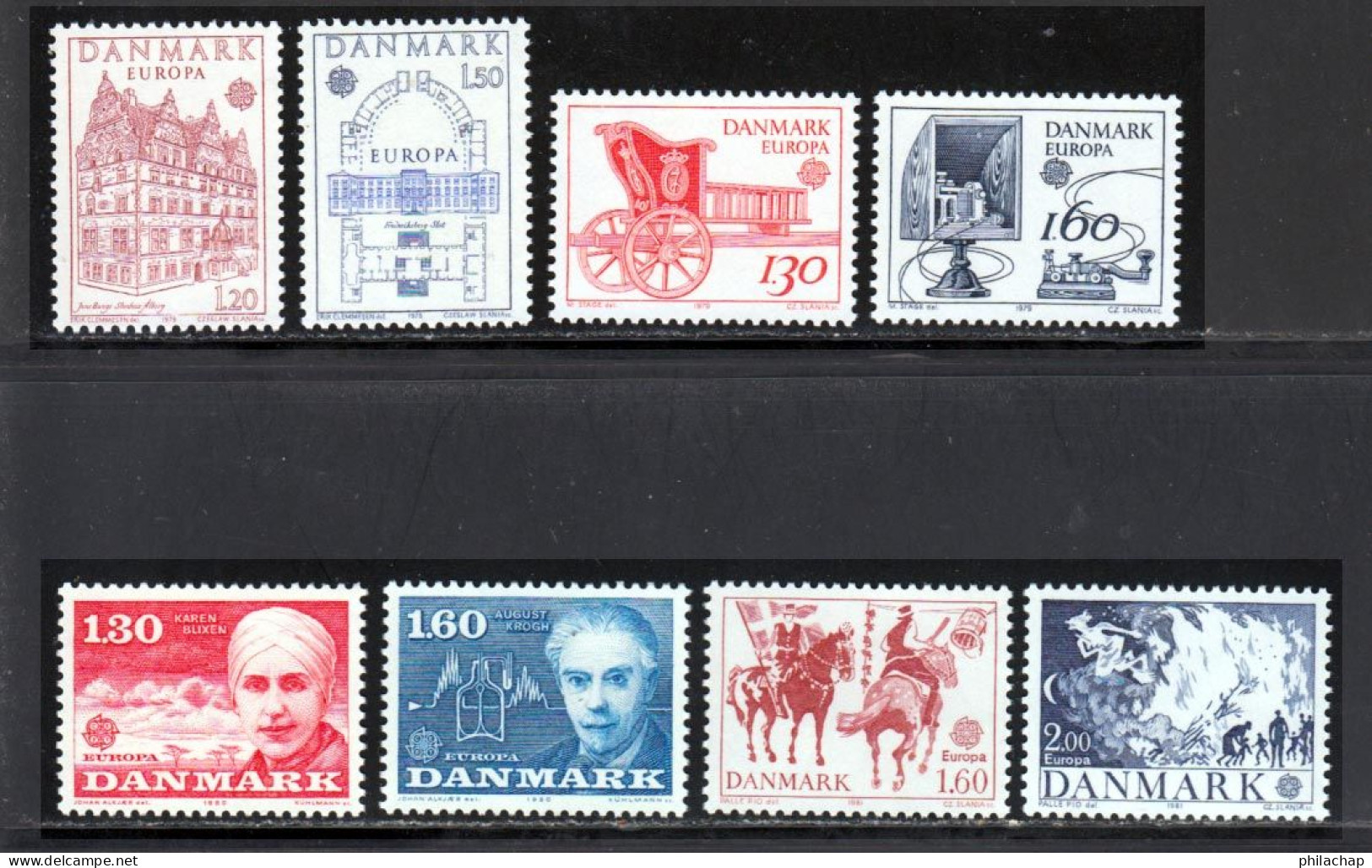 Danemark 1981 Yvert 663-664-687-688-700-701-733-734 ** TB - Neufs