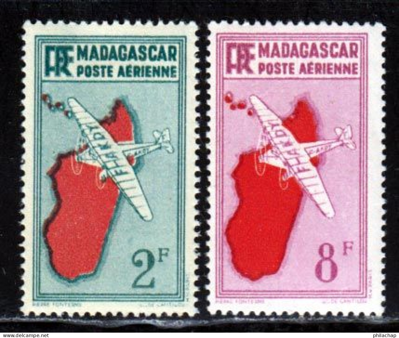 Madagascar PA 1935 Yvert 5 - 8 * TB Charniere(s) - Aéreo