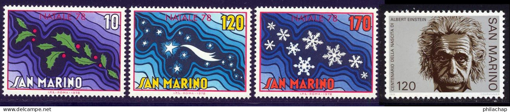 Saint-Marin 1979 Yvert 968 / 971 ** TB Bord De Feuille - Unused Stamps