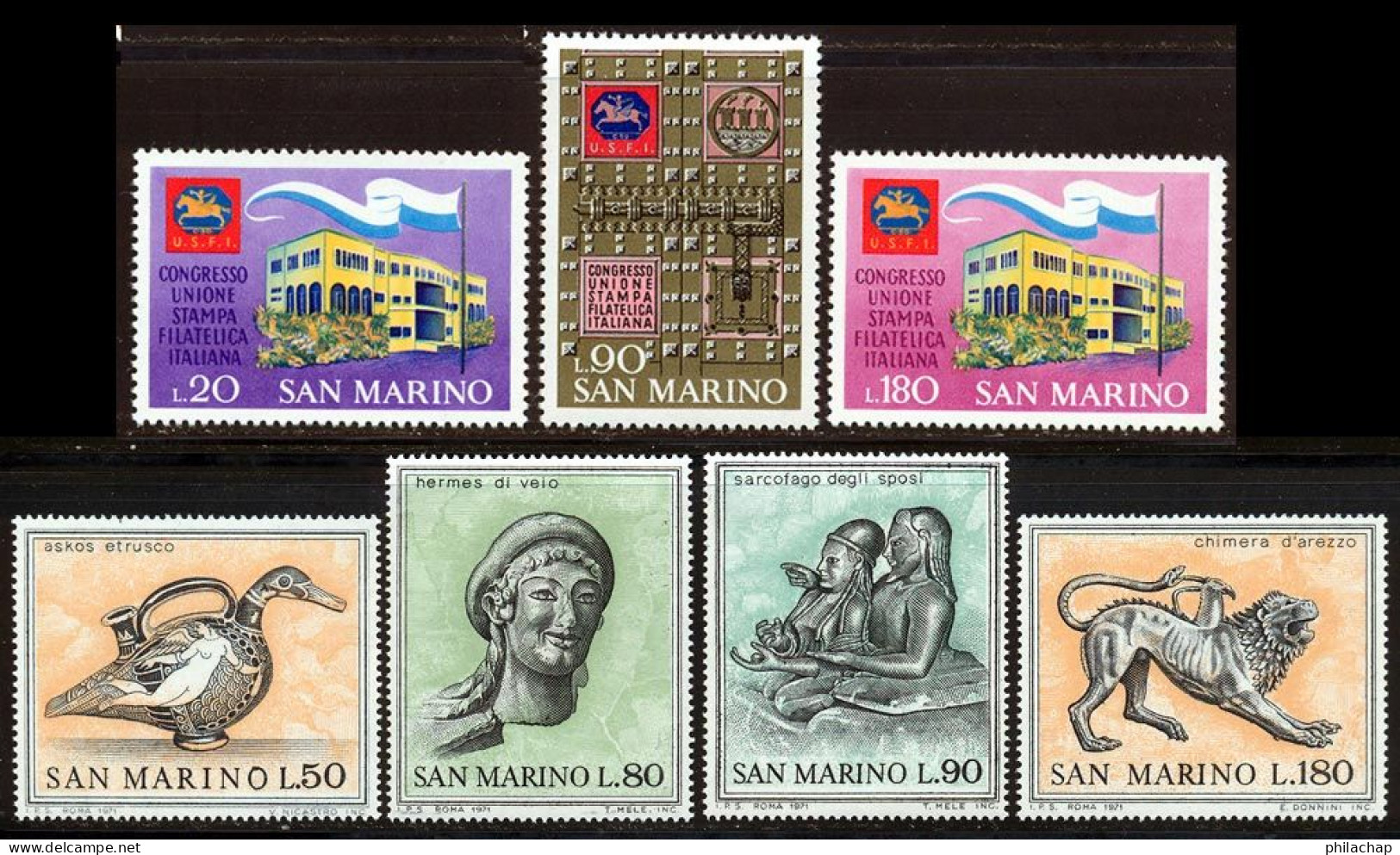 Saint-Marin 1971 Yvert 784 / 790 ** TB Bord De Feuille - Ongebruikt