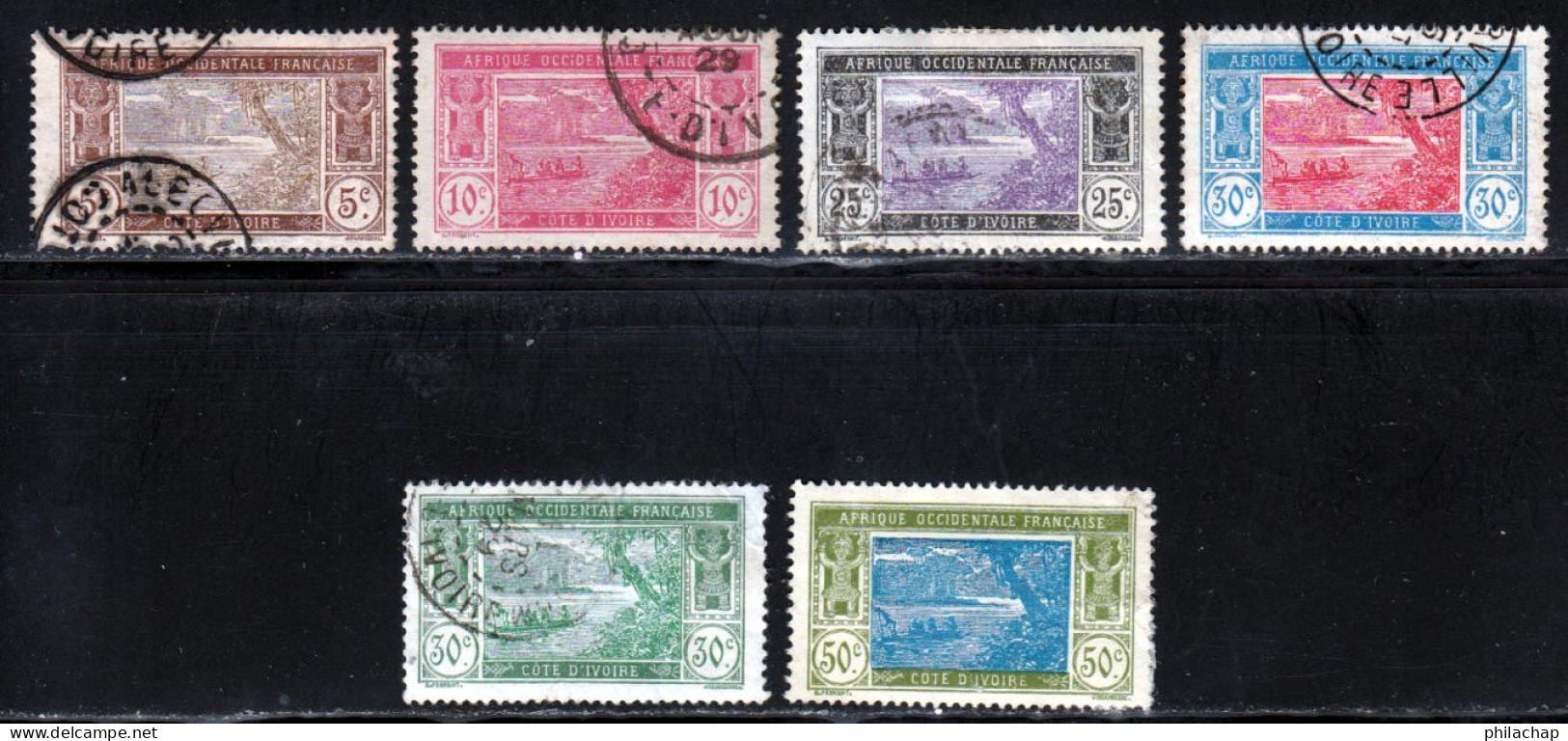 Cote D'Ivoire 1922 Yvert 62 - 64 - 65 - 67 / 69 (o) B Oblitere(s) - Used Stamps