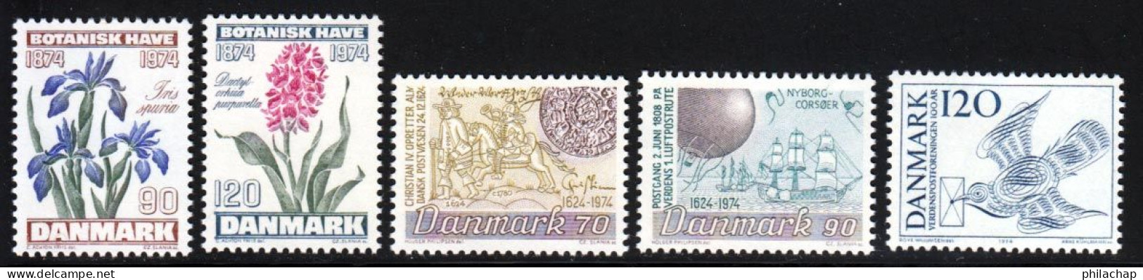 Danemark 1974 Yvert 584 / 588 ** TB - Nuovi