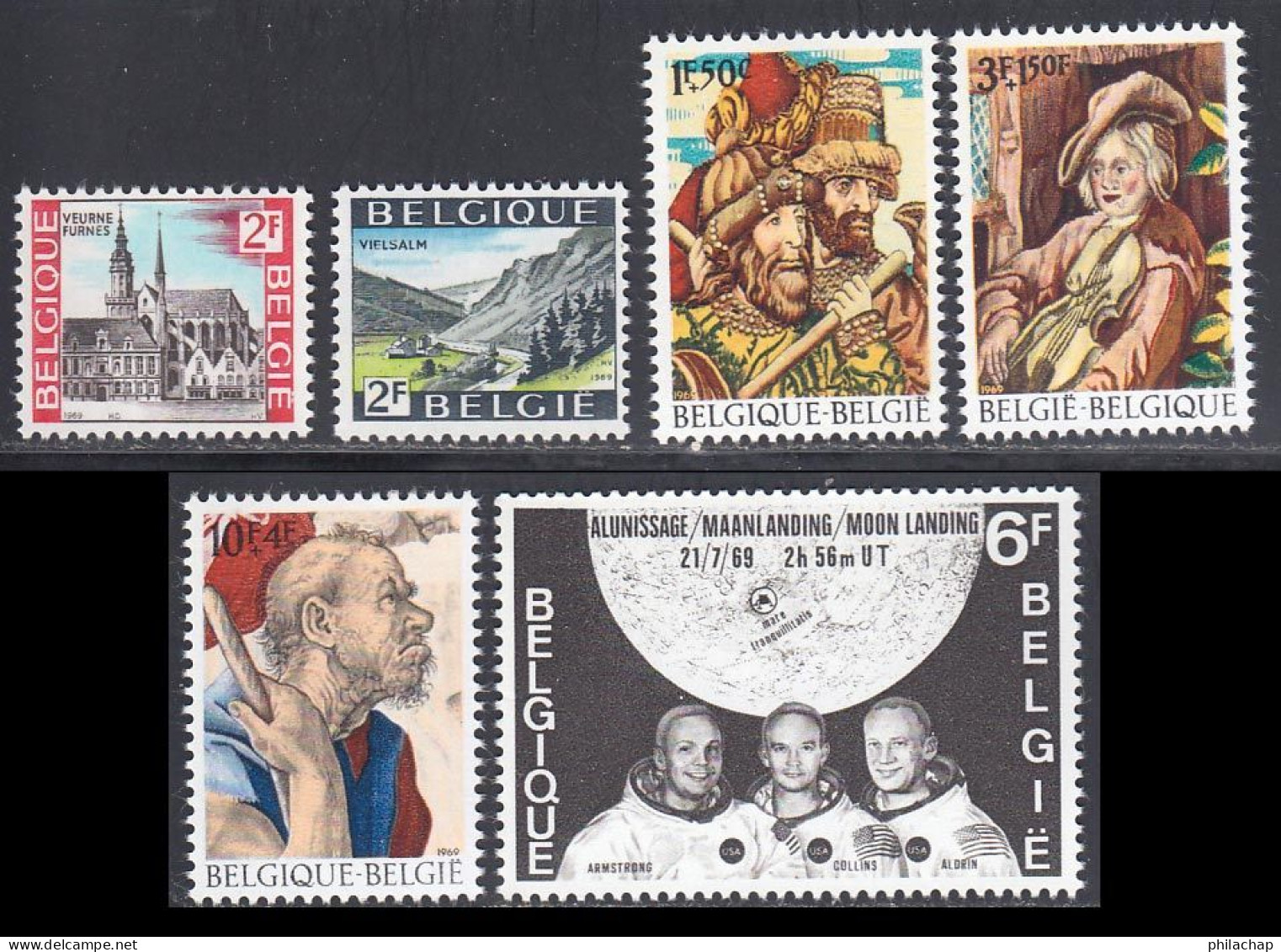 Belgique 1969 Yvert 1503 / 1508 ** TB - Neufs