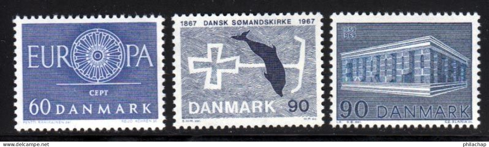 Danemark 1969 Yvert 394 - 477 - 490 ** TB - Ungebraucht