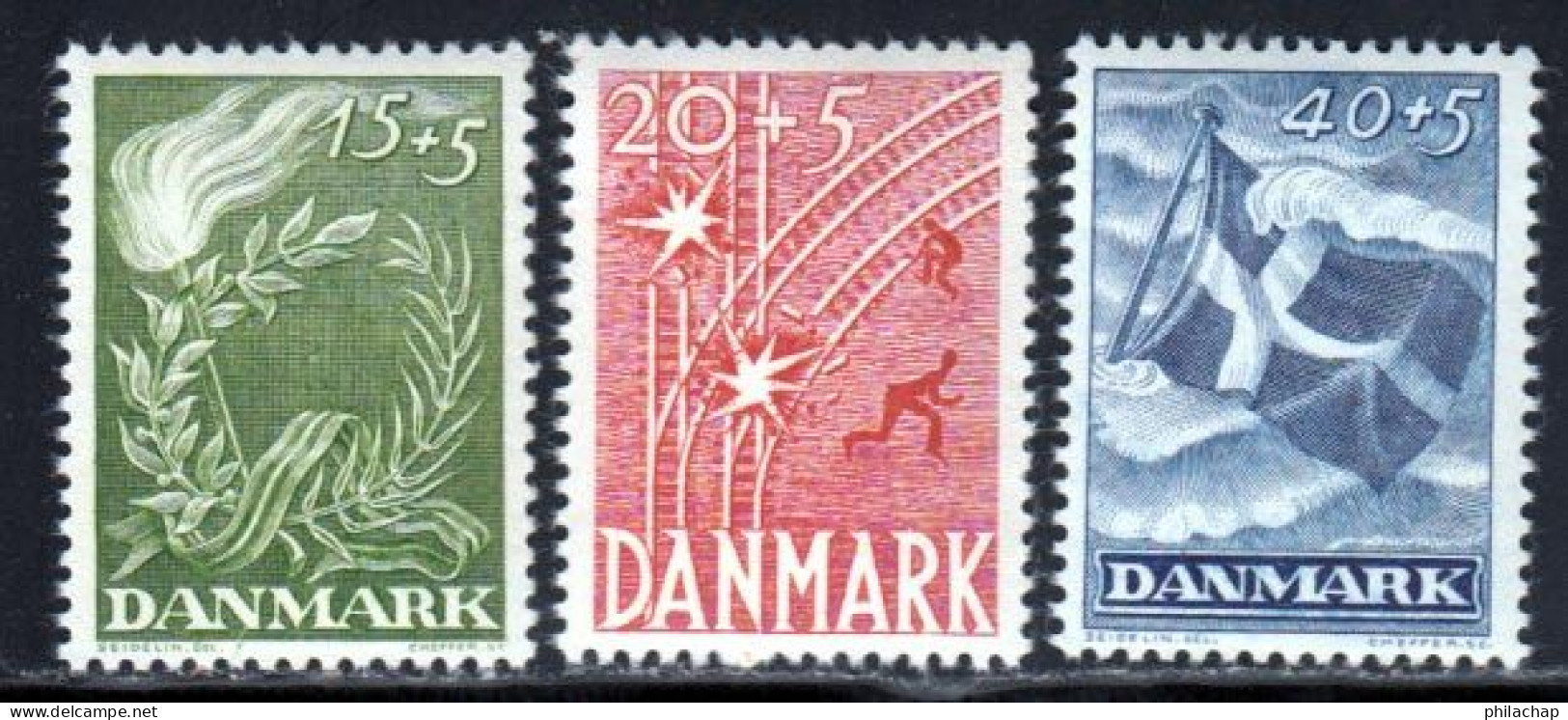 Danemark 1947 Yvert 308 / 310 ** TB - Nuovi