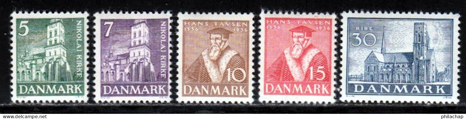 Danemark 1936 Yvert 241 / 245 ** TB - Ungebraucht