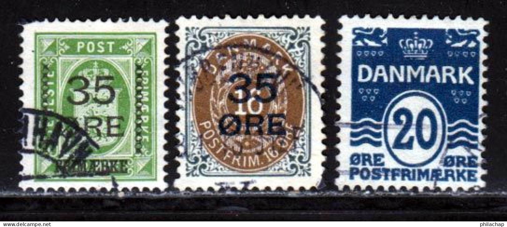 Danemark 1912 Yvert 62 - 64 -  67 (o) B Oblitere(s) - Used Stamps