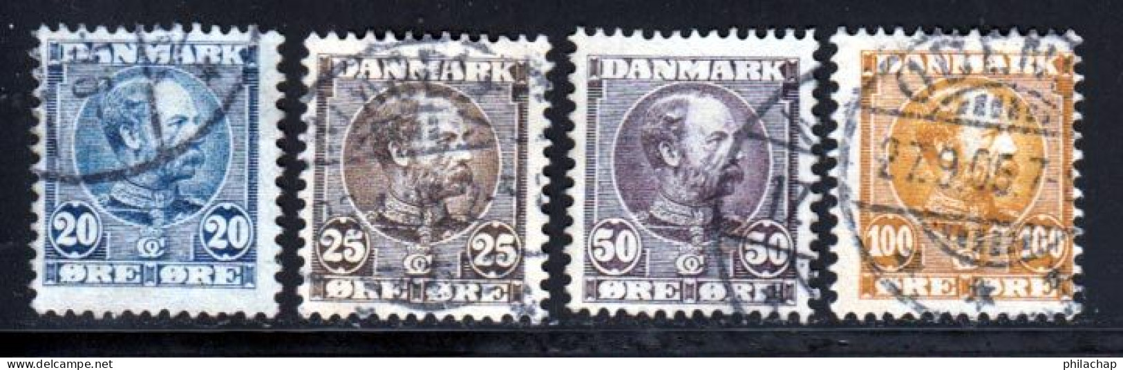 Danemark 1904 Yvert 44 / 47 (o) B Oblitere(s) - Used Stamps