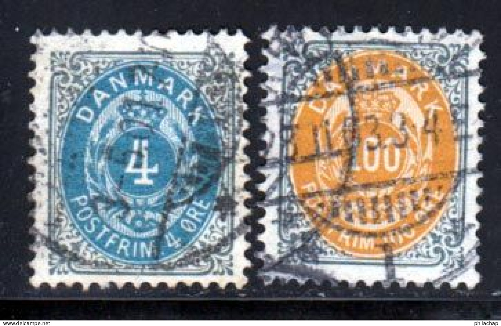 Danemark 1875 Yvert 23A - 29A (o) B Oblitere(s) - Used Stamps