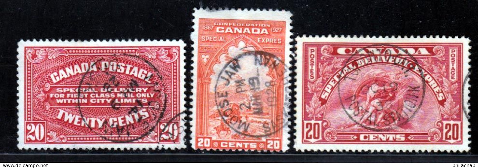 Canada Express 1922 Yvert 2 - 3 - 6 (o) B Oblitere(s) - Correo Urgente