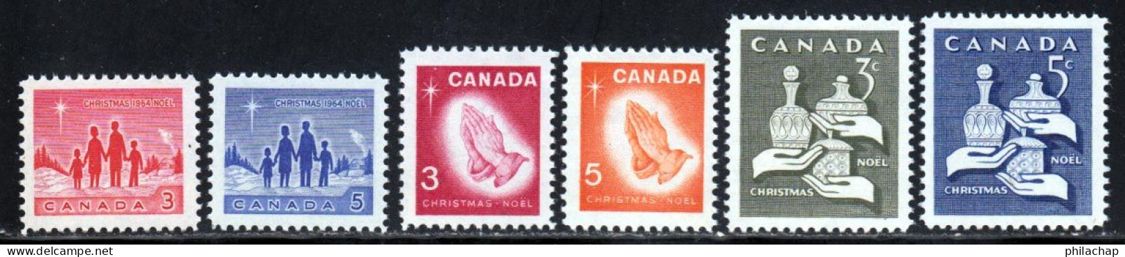 Canada 1965 Yvert 359 / 360 - 367 / 368 - 375 / 376 ** TB Christmas - Unused Stamps