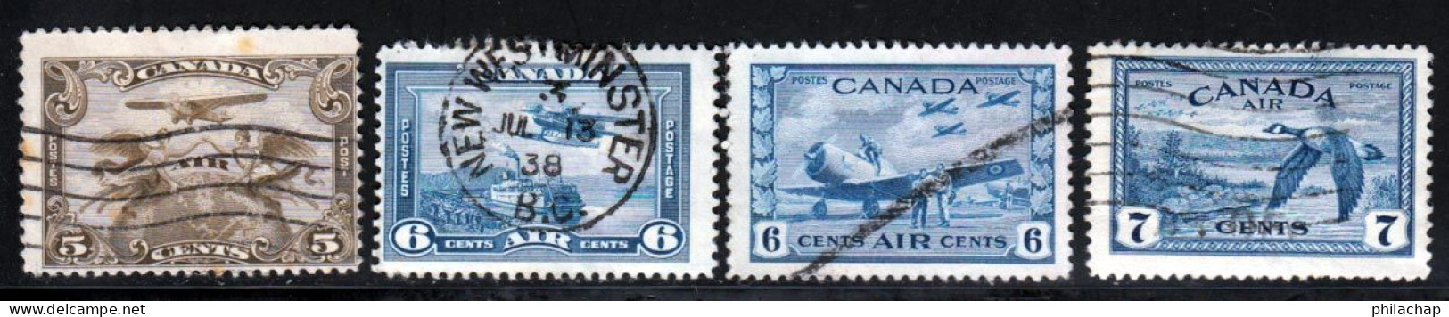 Canada PA 1928 Yvert 1 - 6 - 7 - 11 (o) B Oblitere(s) - Posta Aerea